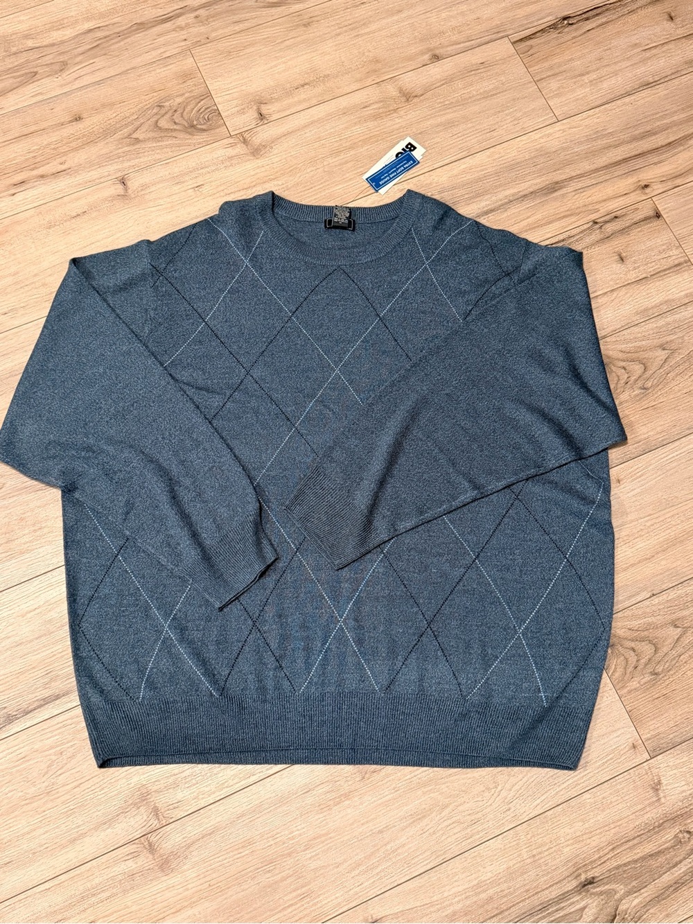 Dockers Men's Slate Blue Argyle Crewneck Sweater